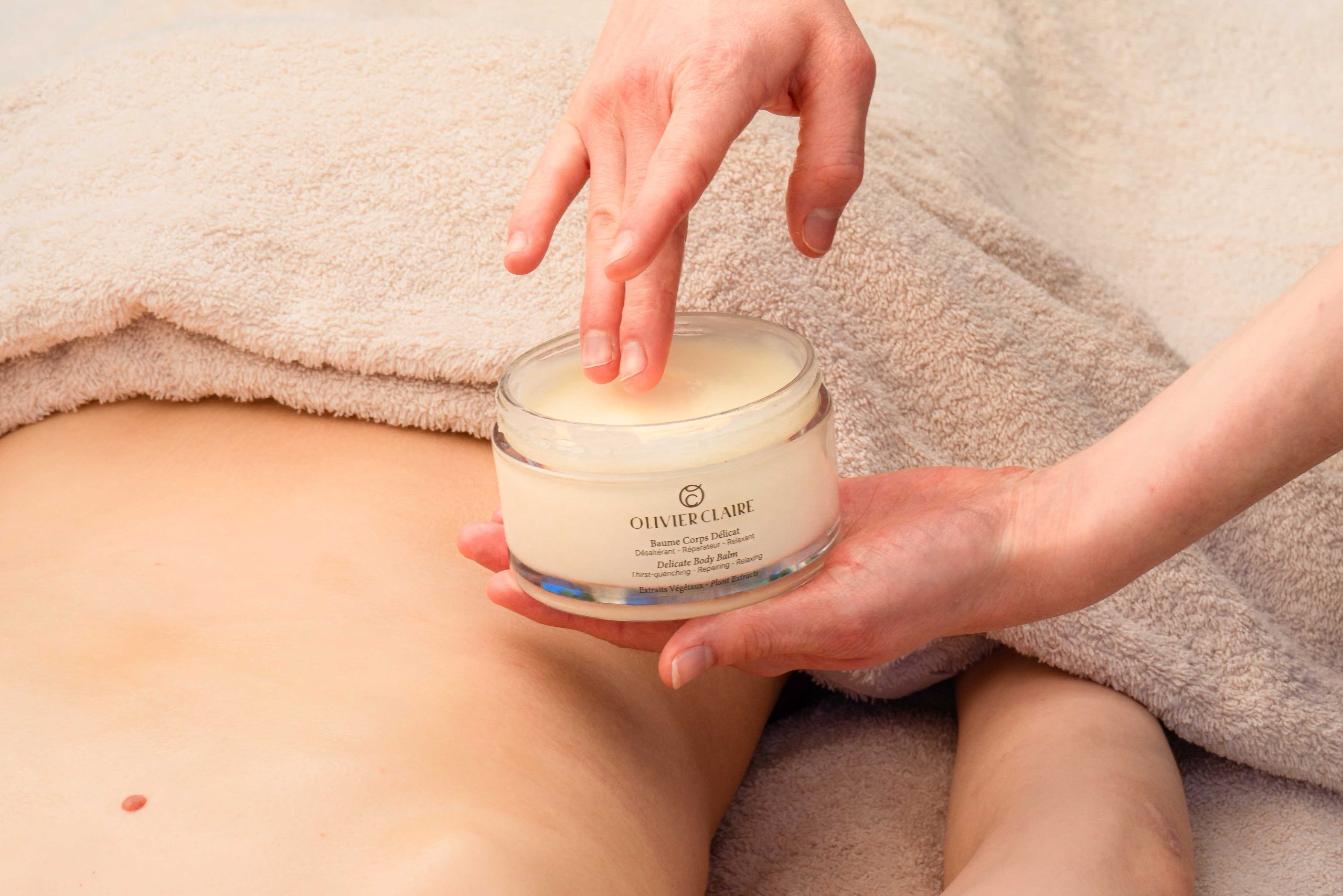 crème pour massage de la marque Olivier Claire - massage honfleur